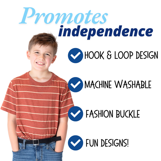 Solid Black Twill Toddler, Girls, or Boys Belt - Easy Fasten - Buckle Included
