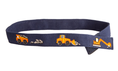 MYSELF BELTS - Orange Construction Print Easy Velcro Belt For Toddlers/Kids