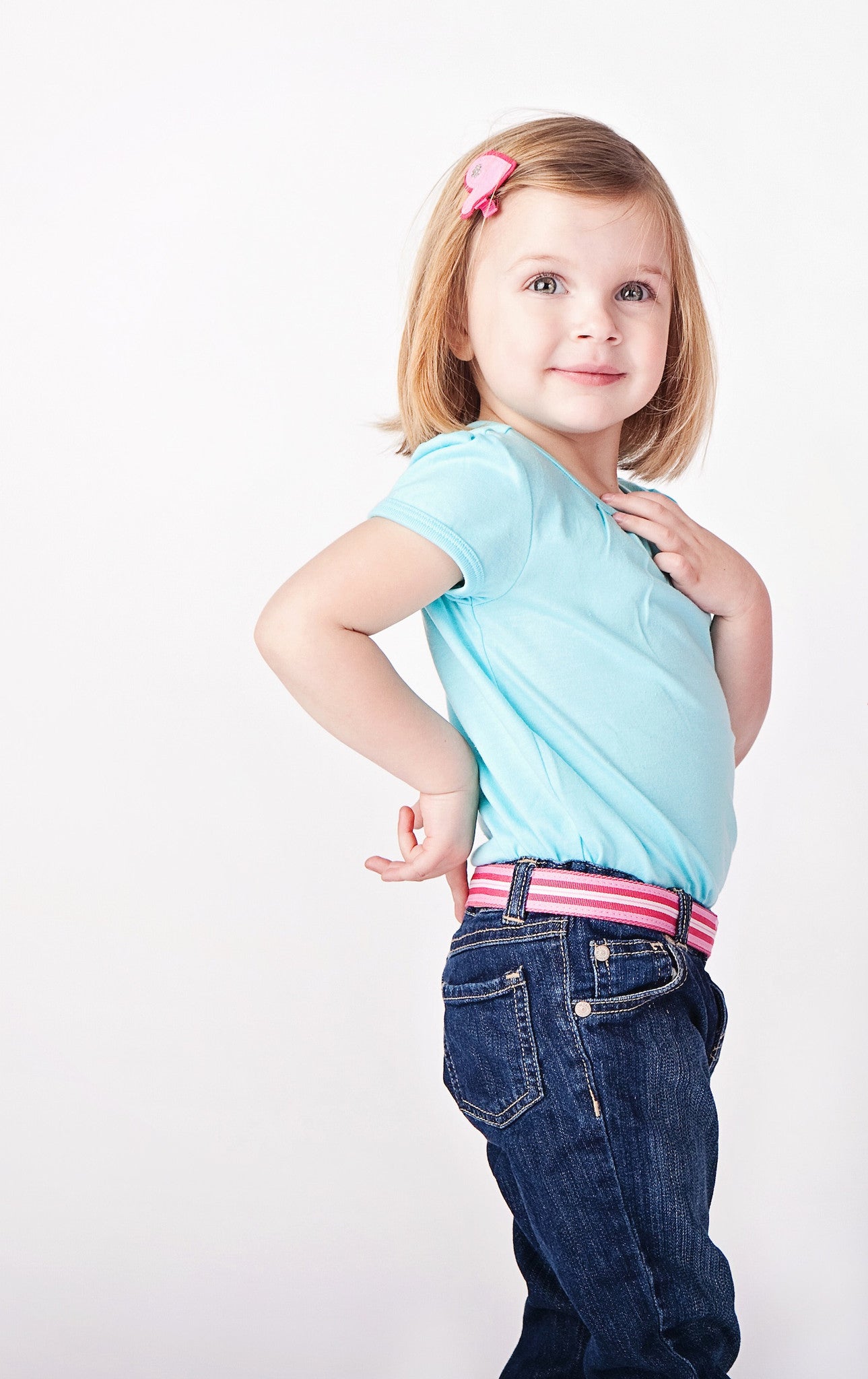 Pink Stripe Toddler/Girls Belt - Easy Fasten - Buckle Included