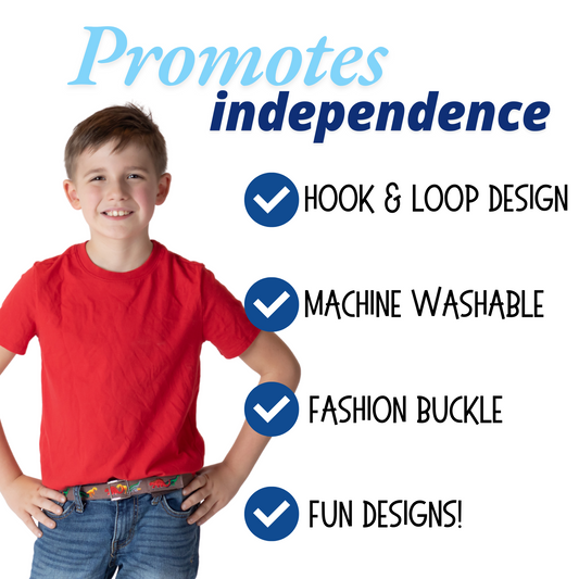 Brown Dino Toddler/Boys Belt - Easy Fasten - Buckle Included-Belt-Myself Belts