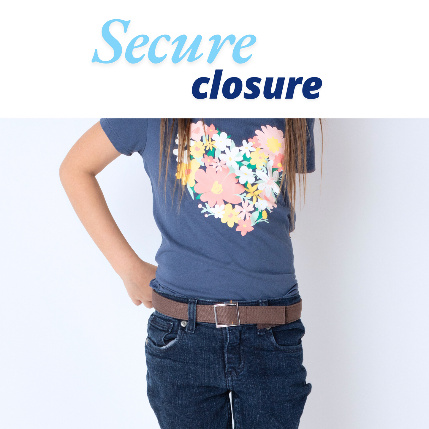 Solid Brown Canvas Toddler, Girls, or Boys Belt - Easy Fasten - Buckle Included