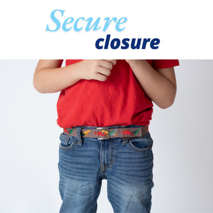 Brown Dino Toddler/Boys Belt - Easy Fasten - Buckle Included-Belt-Myself Belts