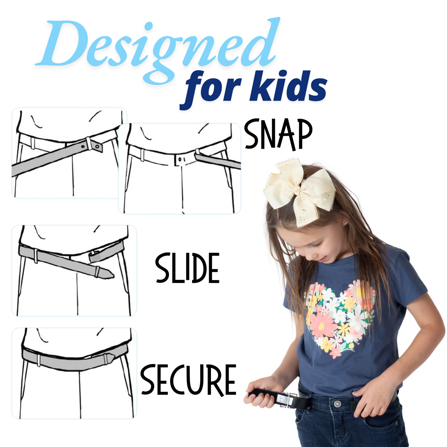 Solid Brown Canvas Toddler, Girls, or Boys Belt - Easy Fasten - Buckle Included