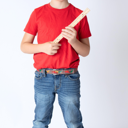 Brown Dino Toddler/Boys Belt - Easy Fasten - Buckle Included-Belt-Myself Belts
