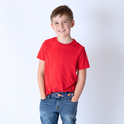 Orange Construction Toddler/Boys Belt - Easy Fasten - Buckle Included-Belt-Myself Belts