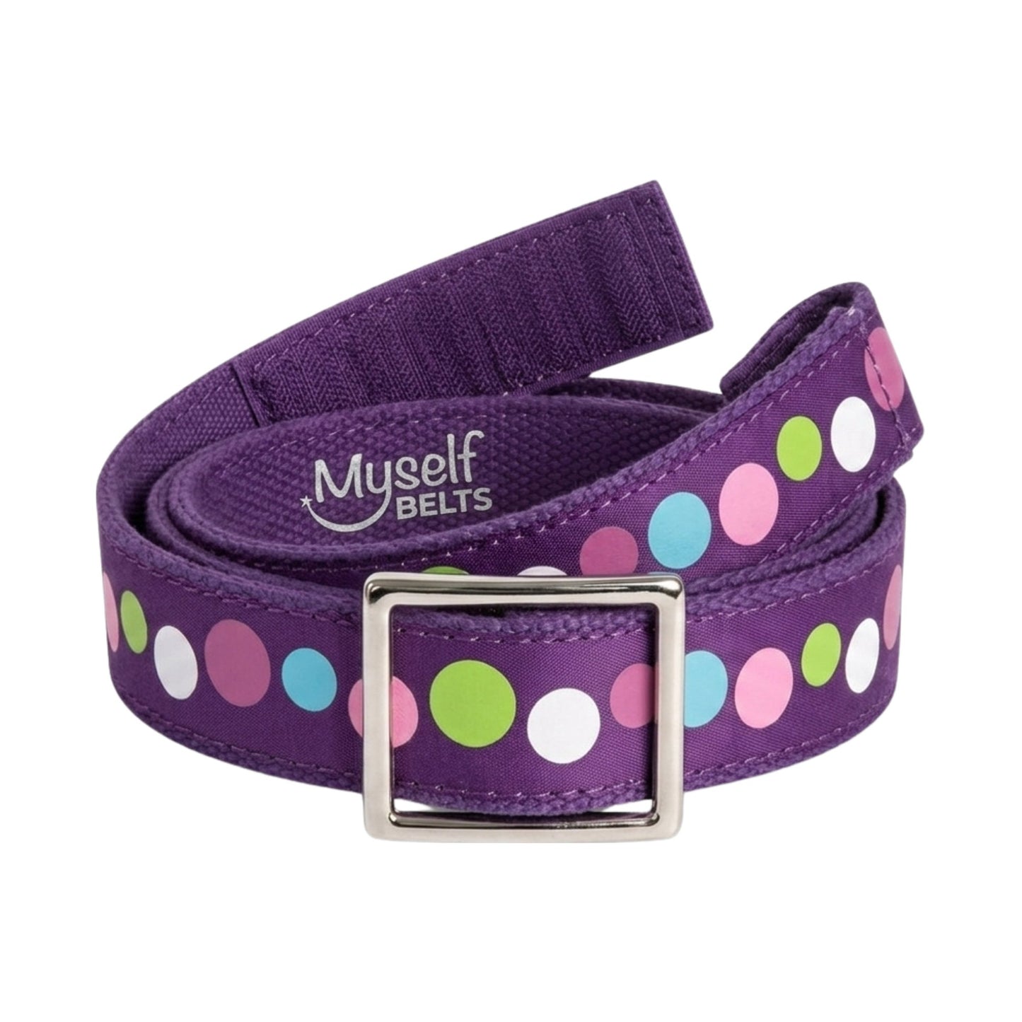 Purple Polka Dot Toddler/Girls Belt - Easy Fasten - Buckle Included