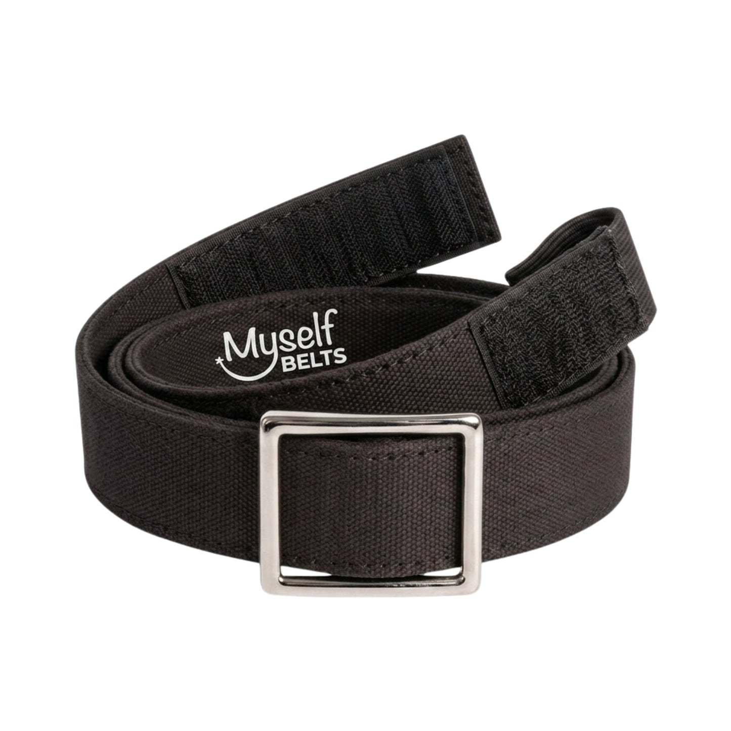 Solid Black Twill Toddler, Girls, or Boys Belt - Easy Fasten - Buckle Included-Belt-Myself Belts