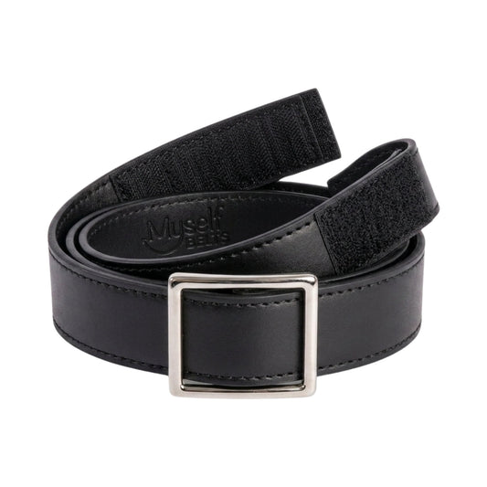 Black Leather Toddler/Girls/Boys Belt - Easy Fasten - Buckle Included