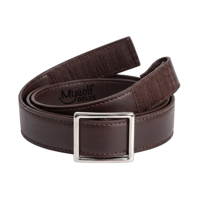 Dark Brown Leather Toddler/Girls/Boys Belt - Easy Fasten - Buckle Included