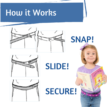 'Xo' Pink Toddler/Girls Belt - Easy Fasten - Buckle Included-Belt-Myself Belts