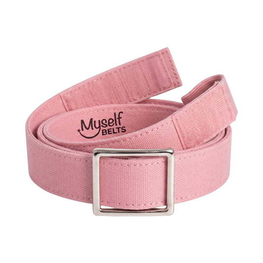 Solid Pink Canvas Toddler/Girls Belt - Easy Fasten - Buckle Included