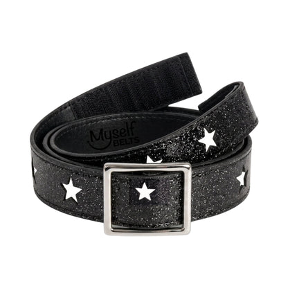 Black Star Cut-Out Todder/Girls Belt - Easy Fasten - Buckle Included-Belt-Myself Belts