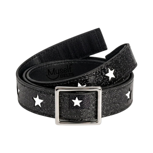 Black Star Cut-Out Todder/Girls Belt - Easy Fasten - Buckle Included