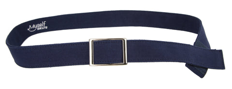 MYSELF BELTS -  Adult Easy Velcro Unisex Belt with Faux Buckle - NAVY