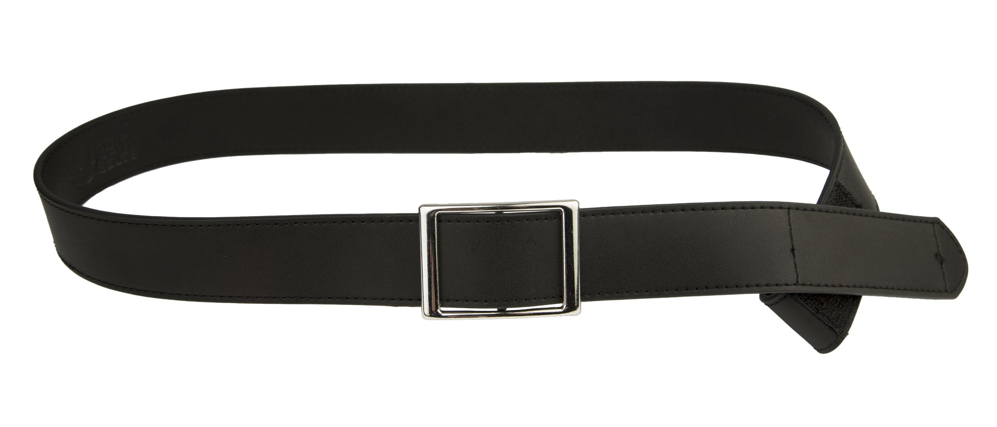 Genuine Leather Easy Velcro Belt with Faux Buckle BLACK/BROWN