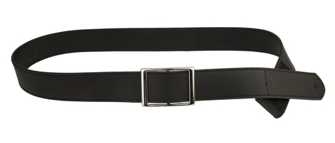 MYSELF BELTS - Genuine Leather Easy Velcro Belt with Faux Buckle -  BLACK/BROWN