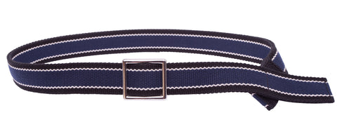 MYSELF BELTS -  Adult Easy Velcro Unisex Belt with Faux Buckle - NAVY with Black Webbing