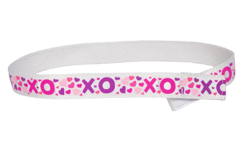 MYSELF BELTS - 'Xo' Pink Print Easy Velcro Belt For Toddlers/Kids