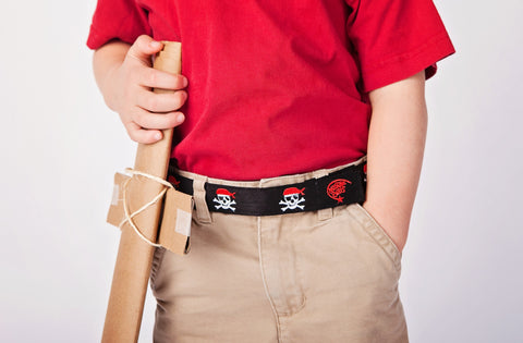 MYSELF BELTS - Pirate Print Easy Velcro Belt For Toddlers/Kids