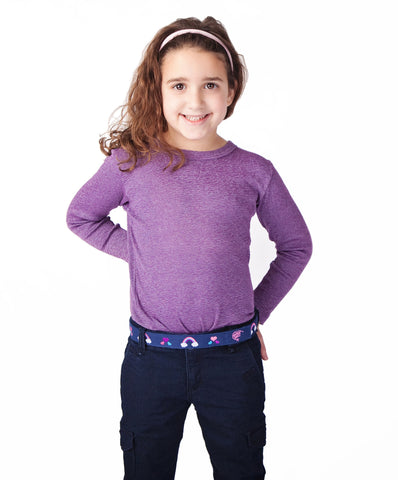 MYSELF BELTS - Solid Brown Canvas Easy Velcro Belt For Toddlers/Kids
