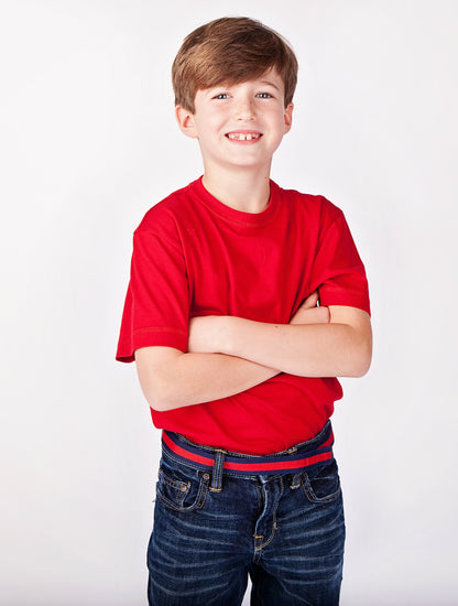 Red Stripe Uniform Toddler/Boys Belt - Easy Fasten - Buckle Included-Belt-Myself Belts